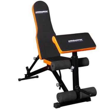 Imagem de Banco De Academia Regulável 10x1 Para Supino Com Cadeira Extensora e Scott Para Treinos De Musculação (Laranja)