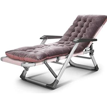 Imagem de Espreguiçadeira cadeiras de jardim cadeira dobrável reclinável dobrável espreguiçadeira espreguiçadeira reclinável banco almofada viagem férias encosto ajustável deitado (cor: B)