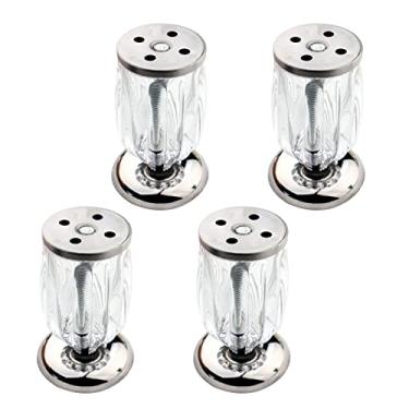 Imagem de 4 peças de pés de móveis de vidro cristal, com parafusos livres e com base antiderrapante, perfeito para armário, guarda-roupa, armários de TV, gavetas, mesa de cabeceira, (4 cores, 3 tamanhos). (10
