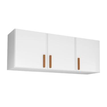 Imagem de Armário De Parede 3 Portas 120cm Aéreo Cozinha Lavanderia Multiuso (Branco)