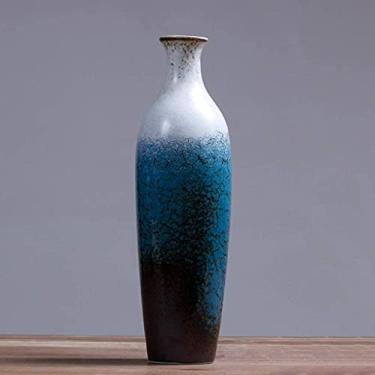 Imagem de Yalych Vaso de teto decoração de cerâmica mesa de jantar sala de estar plugue seco armário de TV doméstico novo balcão de decoração de varanda chinesa decoração de casa (tamanho : grande)