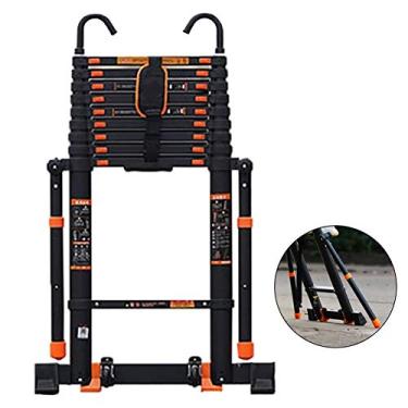 Imagem de Escadas, escada telescópica com gancho destacável e barra estabilizadora, escadas de teleextensão resistentes para telhados domésticos/3,9 m