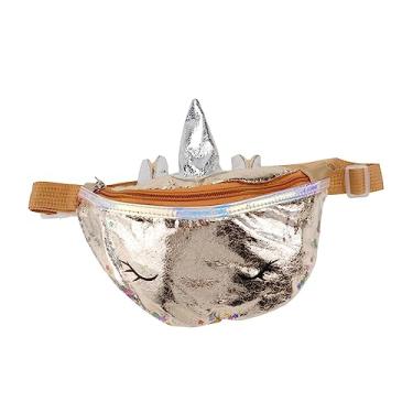 Imagem de Bolsa de cintura com lantejoulas de unicórnio elegante para atividades ao ar livre, pochete leve para compras