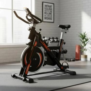 Imagem de Bicicleta ergométrica, bike spinning com Roda de Inércia 13kg MK Fit, Silenciosa, Banco confortável Soft Resistance, Bike Spinning