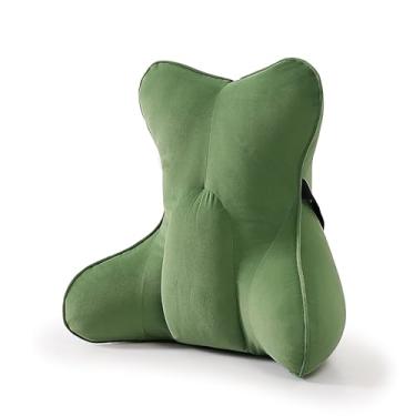 Imagem de Ailuteie Almofada de suporte lombar para alívio da dor lombar – Almofada lombar ergonômica multifuncional, almofada de leitura para cadeira de escritório, assento de carro e sofá, verde-oliva