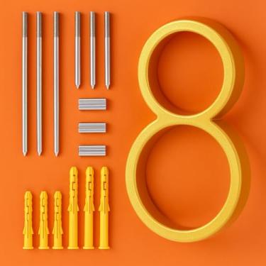 Imagem de Números modernos de casas de 15 cm – números de endereço de liga de zinco resistente com ferragens de montagem totalmente em aço inoxidável – Parafusos extralongos para instalação ultra-segura – À