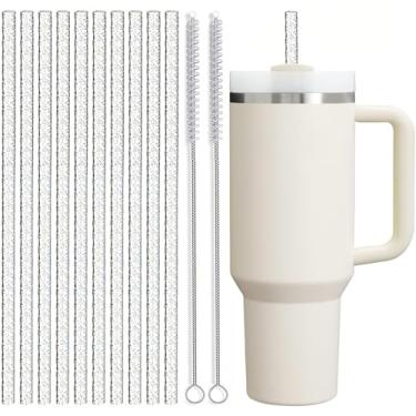 Imagem de Canudos de substituição com glitter para copo Stanley Adventure de 1,18 l - transparente