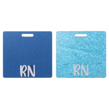 Imagem de PATIKIL Porta-cartões RN para crachá RN, 2 peças, porta-cartão de identificação com glitter, etiqueta de identificação de nome horizontal, acessórios para mulheres, colegas de trabalho, presentes de