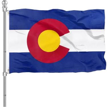 Imagem de WANWEIDO Bandeira do Colorado 9,5 cm x 1,5 m de poliéster premium Colorado CO State Flags Outdoor Indoor Double Stitched Long Lasting Vivid Color com 2 ilhós de latão