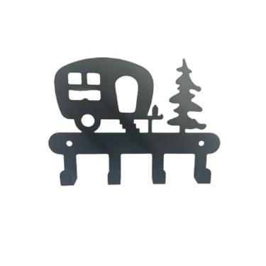 Imagem de Porta-chaves para ganchos de parede, organizador de 10 ganchos, porta-chaves montado na parede com parafusos e âncoras, decoração de metal para parede de casa doce para entrada, porta da frente