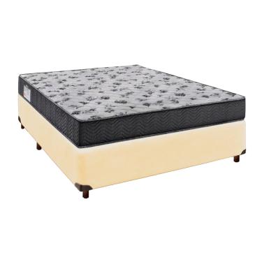 Imagem de Cama + Box Bege e Colchão D33 Casal - Iso100 Ortobom