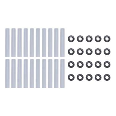 Imagem de Estink 20 Jogos de Mangas de Rolo para Portão de Garagem 11mm DI 80mm de Comprimento Mangas de Roda para Portão de Garagem Eixos de Rolo de Metal ABS Porcas de Rolamento Buchas Com