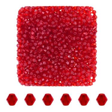 Imagem de Mandala Crafts Contas de cristal bicone rubi de 3 mm – 1500 contas de vidro facetadas para fabricação de joias, suprimentos de contas, artesanato DIY, pulseiras, colares, brincos e contas