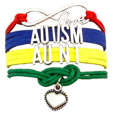 Imagem de BlingNuts Pulseira de autismo para mulheres, homens, inspiradora, conscientização do autismo, peça ajustável para pai, mãe, avó, irmã, F, Aço inoxidável, Sem Pedra Preciosa