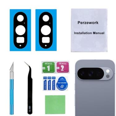 Imagem de Perzework Conjunto de 2 peças de reposição para lente traseira da câmera traseira para Google Pixel 10 Pro com adesivo pré-instalado e kit de ferramentas de reparo