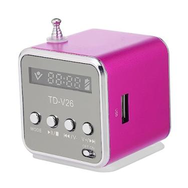 Imagem de 3 5mm Alto-falante com fio Reprodutor de MP3 portátil Rádio FM Caixa som Música Suporta cartão TF Pen drive para DVD Laptop Telefone móvel