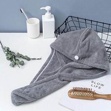 Imagem de Toalha de Banho Microfibra Envolvente para Cabelo Secagem Rápida Macia Absorvente Água com Botão Ultra-leve Alto- Multipropósito Lar Salão Academia Vi