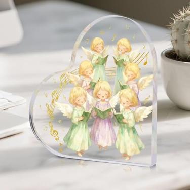 Imagem de Presentes inspiradores para amigos, mãe, irmã, menina, colega de trabalho, cristãs, placas e placas decorativas de acrílico de Natal, 9 x 8 cm acessórios de mesa de escritório decoração (notas