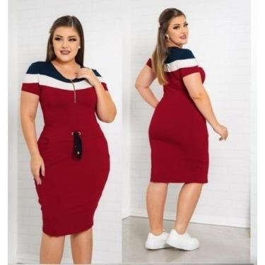 Imagem de Vestido MIDI Aurora Moda Evangélica Feminina - Miss Flower, Vermelho c