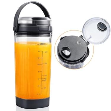 Imagem de Gdrtwwh Copo liquidificador de 510 g com tampa Sip & Seal adequado para Ninja BC100 Series e BC151 Series, peças de reposição para liquidificador Ninja (preto)