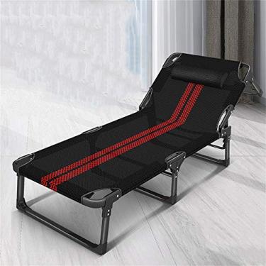 Imagem de ONDHGFBGB Poltrona reclinável para almoço doméstico preto portátil multifuncional cadeira de lazer quarto varanda