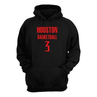 Imagem de Blusa Moletom Capuz Basquete Houston Basketball Número 3 - Loja Click 