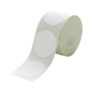 Imagem de Papel Adesivo Térmico Impermeável Para Impressão De Etiquetas Redondas