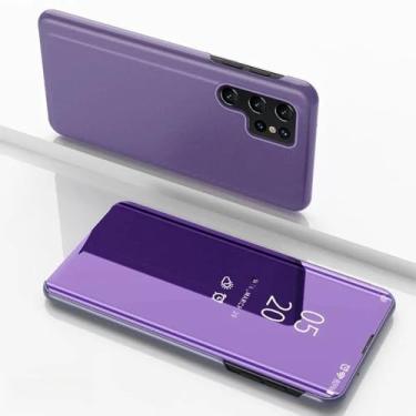 Imagem de Capa flip espelhada para Samsung Galaxy S24 Ultra A55 5G A34 A52 A53 A14 A13 A15 A35 A54 Note 20 S20 S21 FE S10 Plus S22 S23, roxa, para Galaxy S24