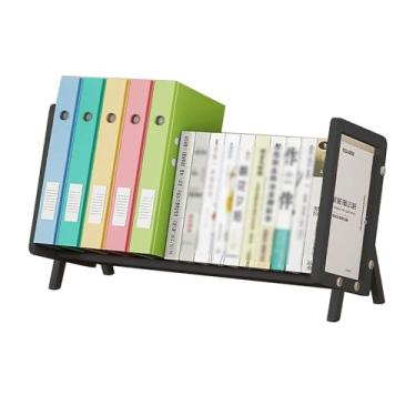 Imagem de Organizador de estante inclinável para mesa, prateleira de aço para escritório, estante de mesa para livros, CDs, revistas