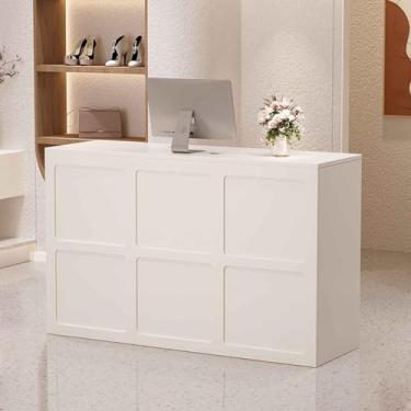 Imagem de Mesa de recepção, balcão de recepção, mesa de recepção com balcão, recepção pequena, mesa de recepção em pé, balcão de salão, mesa de recepção, balcão de recepção, recepção moderna