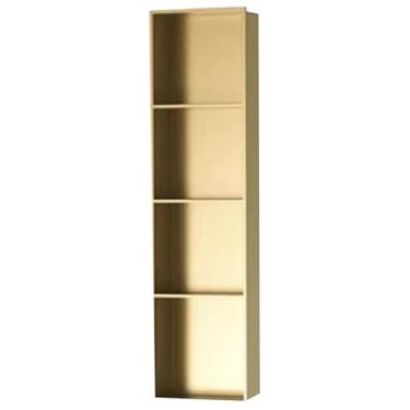 Imagem de Nichos de aço inoxidável, armários de parede decorativos para sala de estar, nichos metálicos, prateleiras embutidas, prateleiras de armazenamento de cozinha, adequadas para biblioteca, cafés, locais