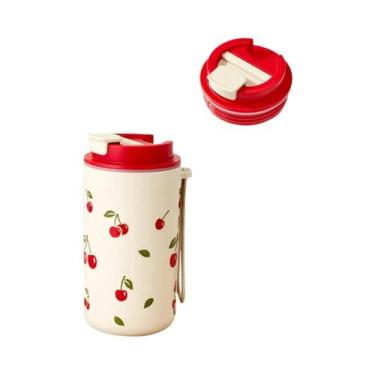 Imagem de Copo De Água Plástico Com Padrão De Cereja 350/400ml Com Corda, Caneca