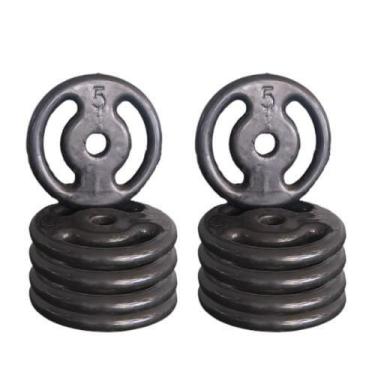 Imagem de Kit 10X Anilhas Emborrachada 05Kg - Anilhas&Cia