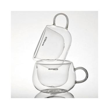 Imagem de Conjunto de Xícaras de Chá Parede Dupla com Alça 200ml - Bugatti