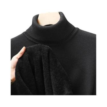 Imagem de Suéter Masculino Slim Fit De Manga Longa Com Gola Alta, Anti-Pilling, 