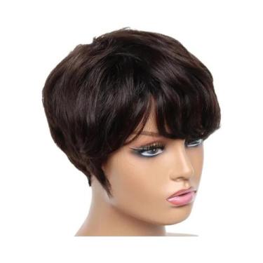 Imagem de Peruca De Cabelo Humano Curta Estilo Pixie Para Mulheres, Peruca Brasi