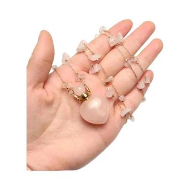 Imagem de Colar Feminino De 80cm Com Pingente Difusor De Óleo Essencial De Quart