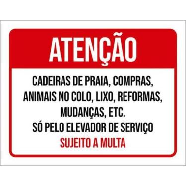 Imagem de Kit 10 Placa Cadeiras Praia Compras Animais Colo 27X35 - Sinalizo