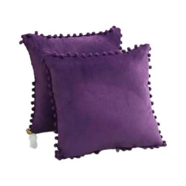 Imagem de Capa De Almofada Decorativa Com Franjas De Macramê E Flores Para Sofá 