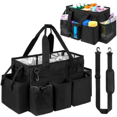 Imagem de Bolsa Cleaning Caddy Jaffzora com alça, almofada acolchoada preta