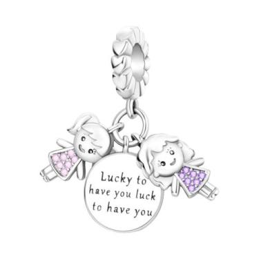 Imagem de Pingentes De Prata Para Casais, Meninos E Meninas, Com Zircônias, Para