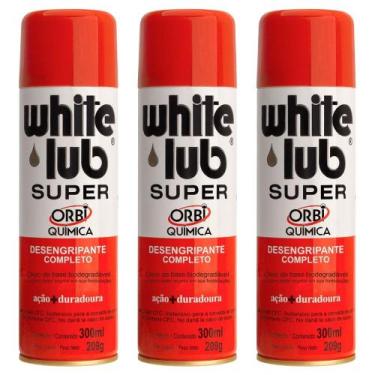 Imagem de Kit 3 Desengripantes Lubrificante Spray White Lub 209g 300mL - Orbi