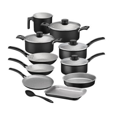 Imagem de Jogo De Panelas 11 Peças Turim Preta Antiaderente Tramontina