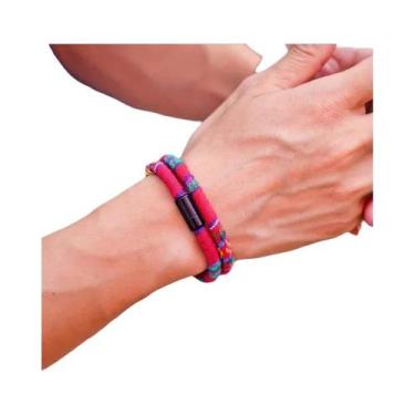 Imagem de Pulseira Magnética Masculina Bohemia De Corda Para Praia, Surf, Aventu