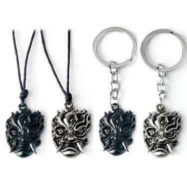 Imagem de Pingente de chaveiro Cyberpunks 2077 Demon Mask Metal