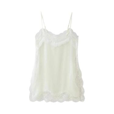 Imagem de Camisola Elegante Estilo Europeu-Americano Com Renda E Decote Aberto, 