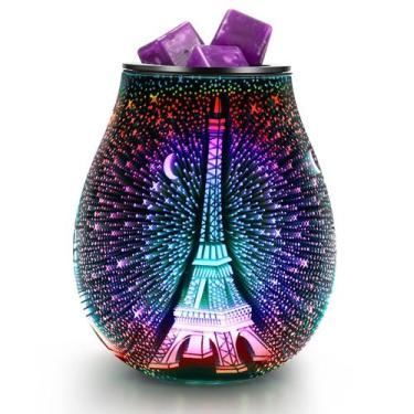 Imagem de Queimador de cera elétrico inrorans 3D Torre Eiffel de vidro com LED