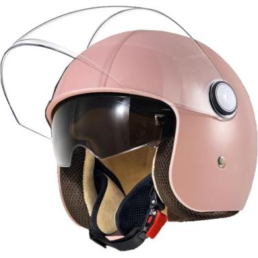 Imagem de Capacete De Motocicleta De Rosto Aberto Pela Metade Com Viseira Capacete De Motocicleta Meio Capacete Aprovado Pelo Dot Personalizado Retrô Meio Capacete Cachecol Scooter Capacete De, Blue