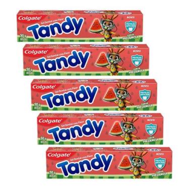Imagem de Kit 5 Cremes Dentais Infantil Colgate Tandy Melancia 50g