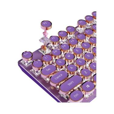 Imagem de Teclado Mecânico Sem Fio Retro Punk Com Retroiluminação LED, Tri-Modo,